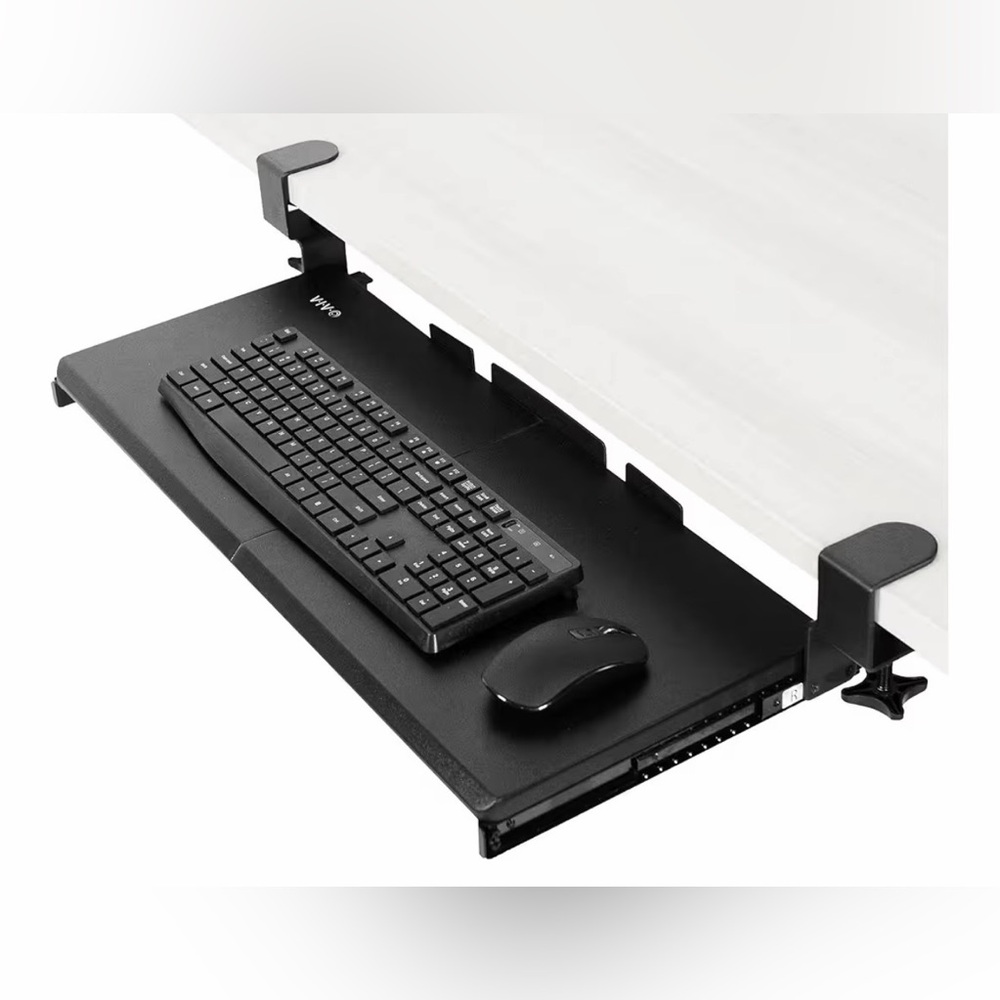 Vivo Large Keyboard Tray Under Desk Pull Out w Extra Sturdy C Clamp Mount System